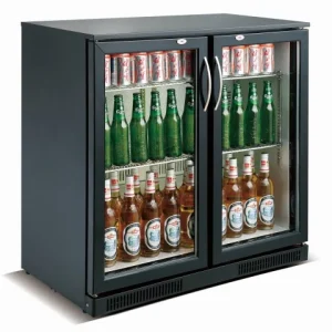 Backbar køler sort 2 døre