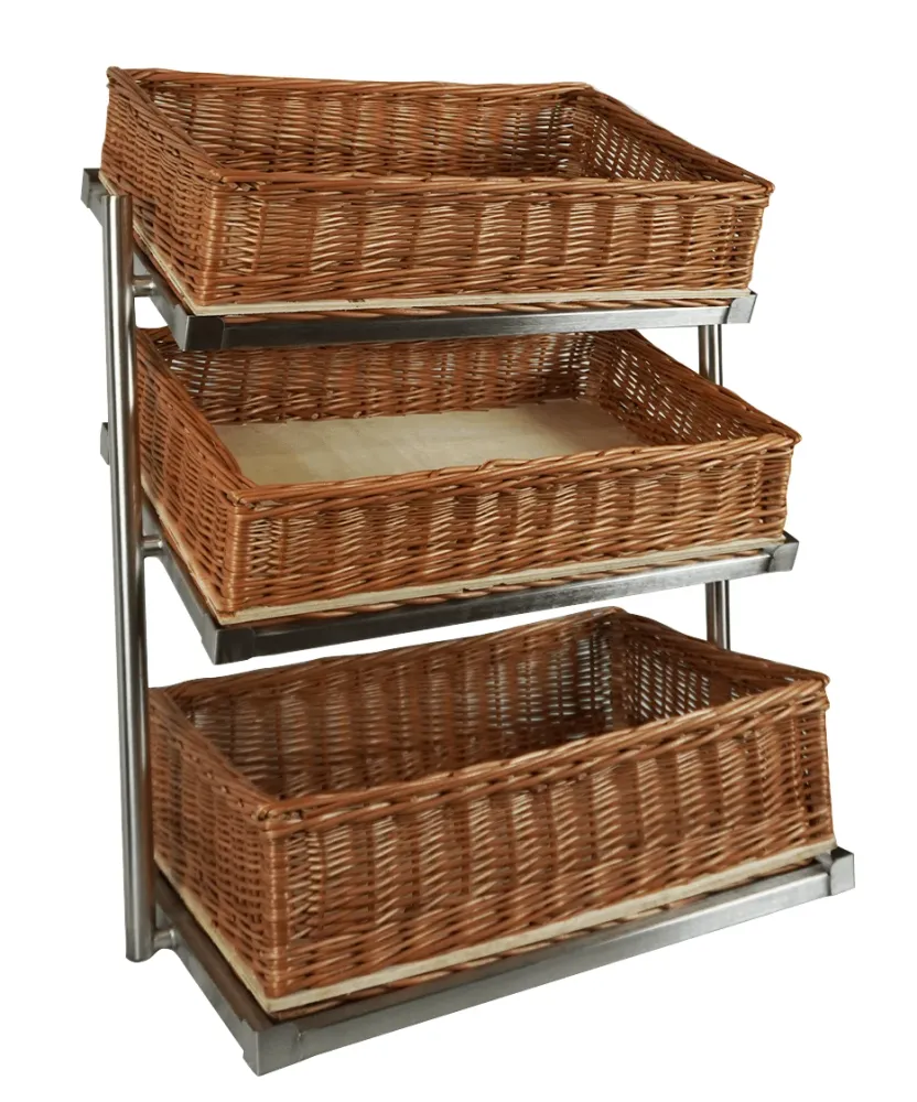 Bread baskets etagere 3 high wide model incl. baskets