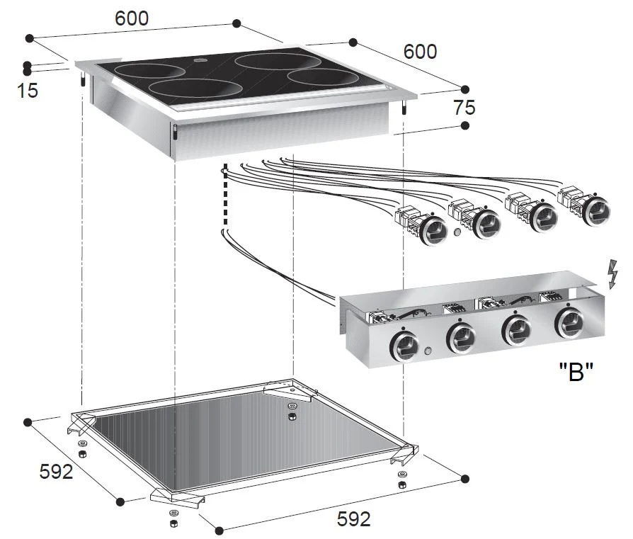 Ceramic range 4 zones