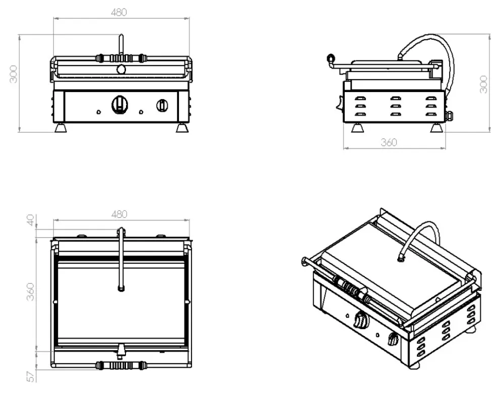 Contact grill ruglet
