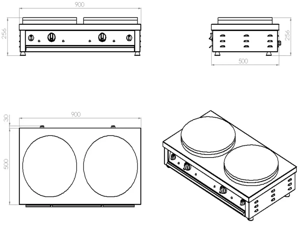 Crepe maker 2 plates