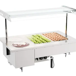 Drop- bain-marie enhed med skåle 2/1