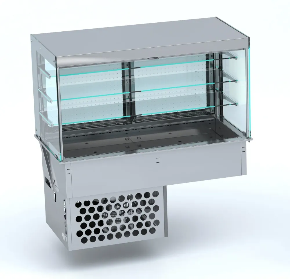 Drop- cubic refrigerated display - roll-up 4/1