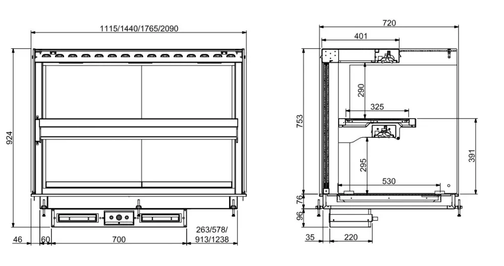 Drop- kubisk opvarmet keramisk display – sort 4/1