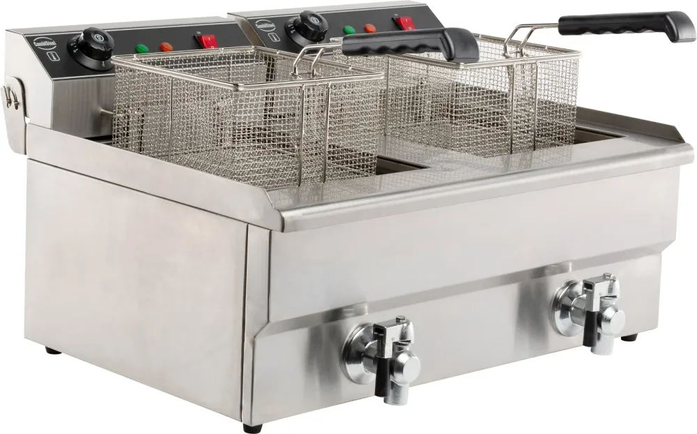 Electric counter fryer 2x8 l