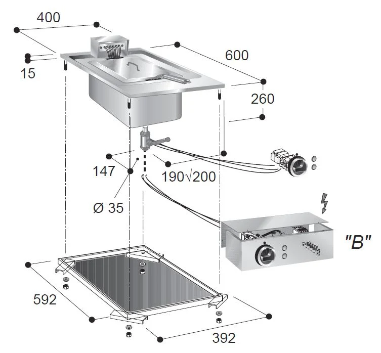 Elektrisk. fryer 1x10 l