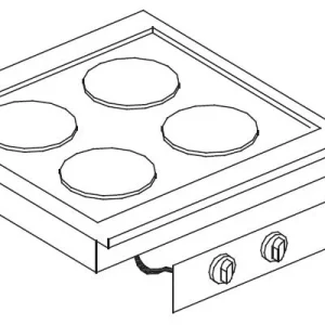 Elektrisk. range 4 plader.