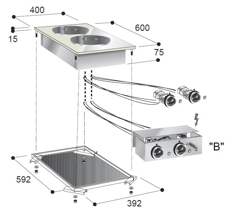 Elektrisk. range 2 plader.