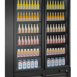 Fryser 2 glasdøre sort CEB-1200F BL