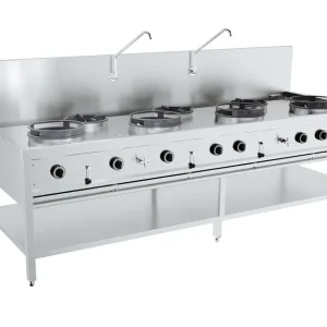 Gas wok table 4x17kw + 3x9kw