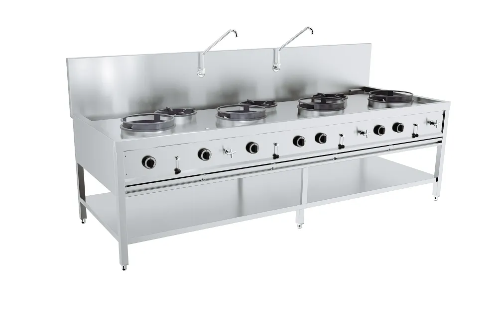 Gas wok table 4x17kw + 3x9kw