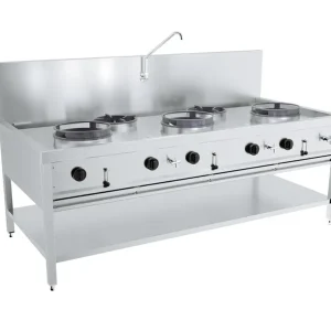 Gas wokbord 3x17 kW + 2x9 kW