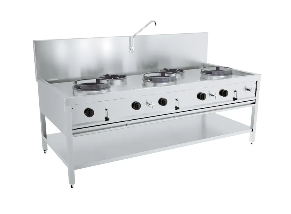 Gas wokbord 3x17 kW + 2x9 kW