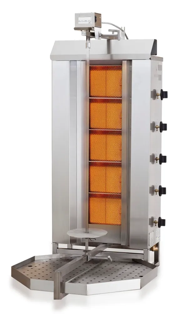 Gyros grill gas motor on top 5 heating zones