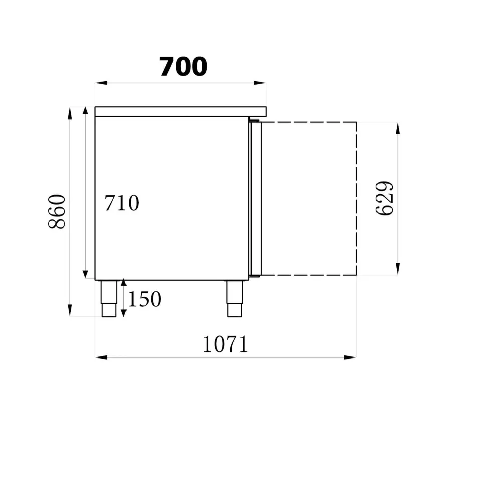 Kølebord 700 – 2 døre