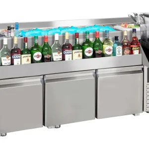 Kølebord 3 døre med cocktailbar station