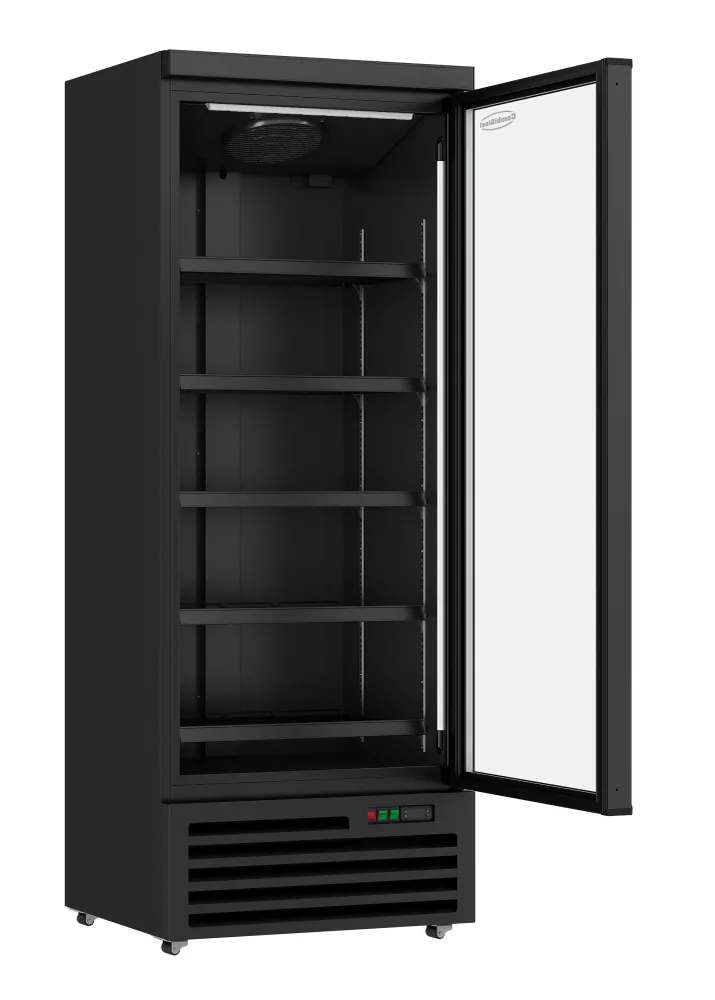 Køleskab 1 glasdør sort JDE-600R BL