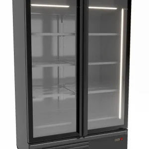 Køleskab med 2 glasdøre – sort 1200 L
