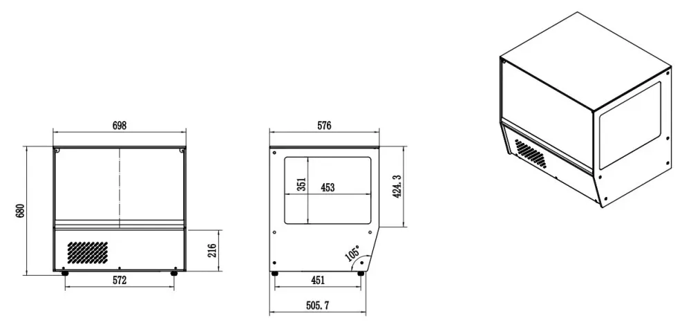 Kølevitrine 125 l