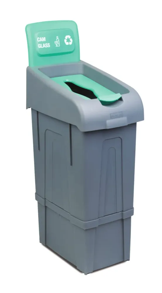 Recycling waste bin glass