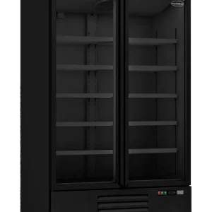 Refrigerator 2 glass doors black jde-1000r bl