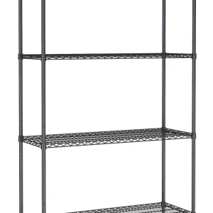 Shelf units 4 levels 1200 black flat packed