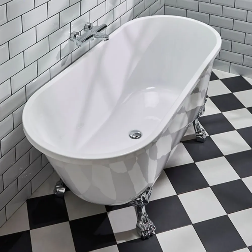 Rønne Badekar med løvefødder, hvid højglans BATH DELUXE - EXCLUSIVE