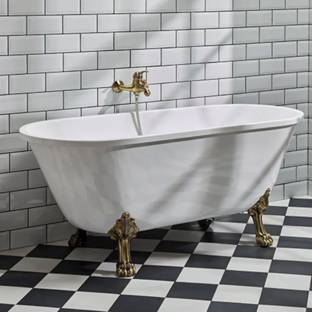 Rønne Badekar med løvefødder, hvid højglans BATH DELUXE - EXCLUSIVE