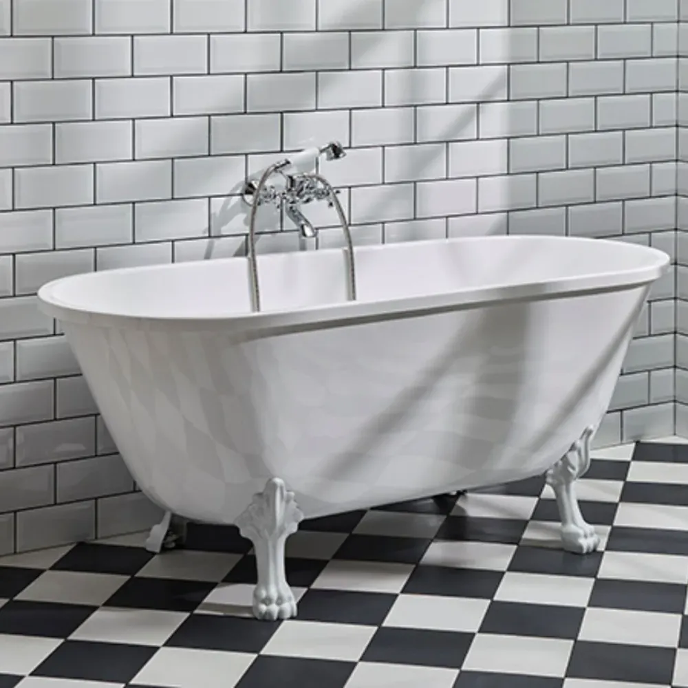 Rønne Badekar med løvefødder, hvid højglans BATH DELUXE - EXCLUSIVE