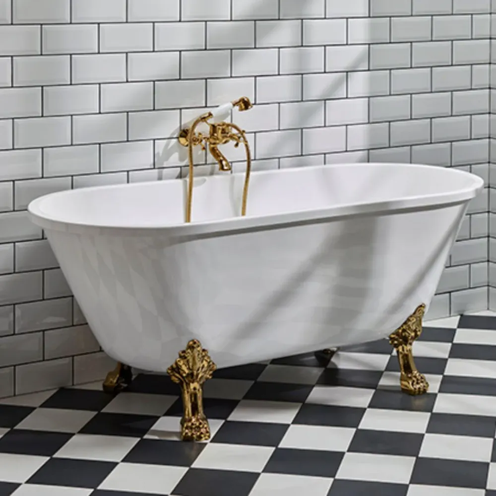 Rønne Badekar med løvefødder, hvid højglans BATH DELUXE - EXCLUSIVE