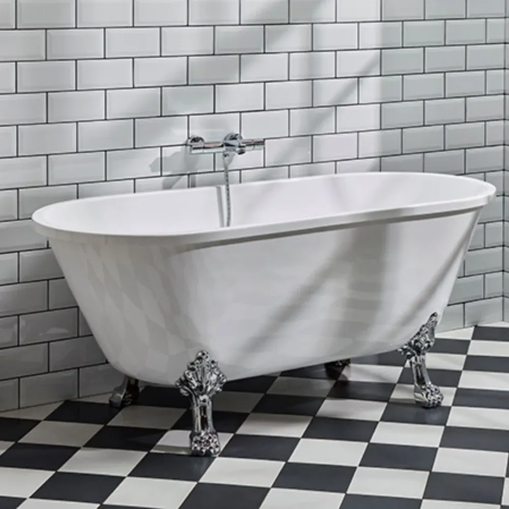 Rønne Badekar med løvefødder, hvid højglans BATH DELUXE - EXCLUSIVE