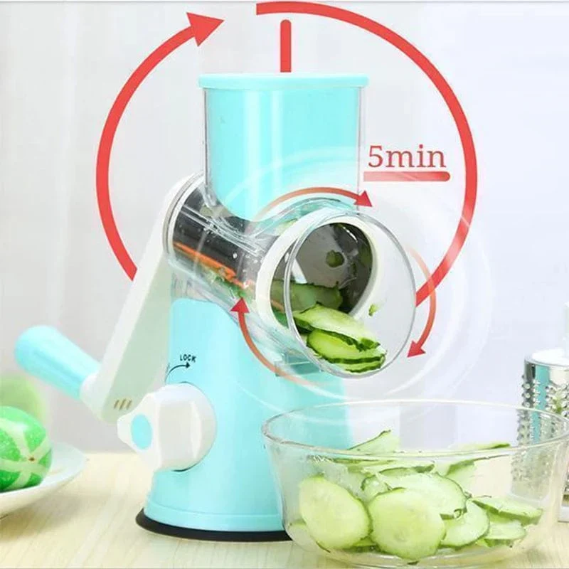 3-i-1 manuel grøntsagssnitter med spiralizer Blaa