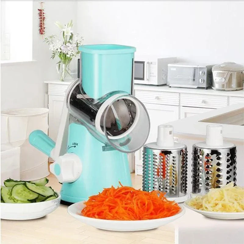3-i-1 manuel grøntsagssnitter med spiralizer Blaa