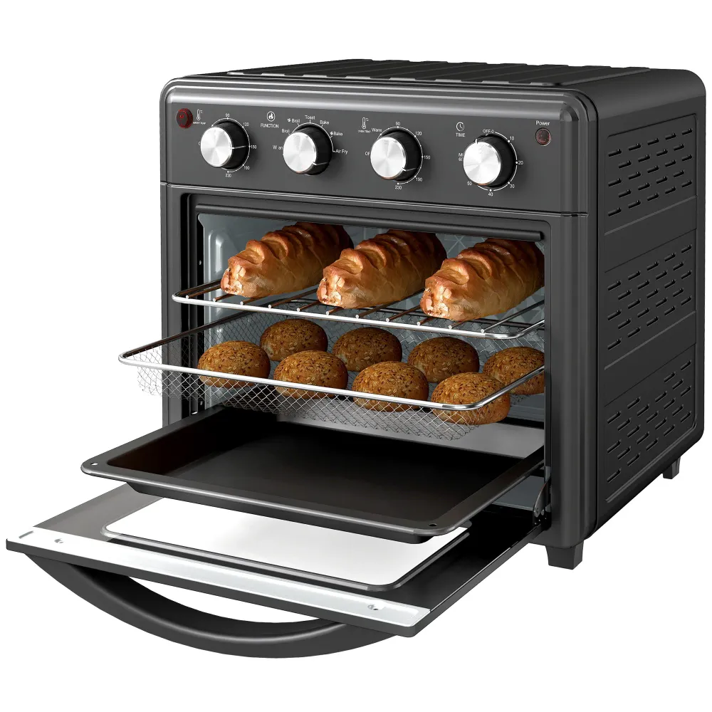 Miniovn, varmluftfrituregryde, 90-230° c, 7 programmer, tilbehør, onyx