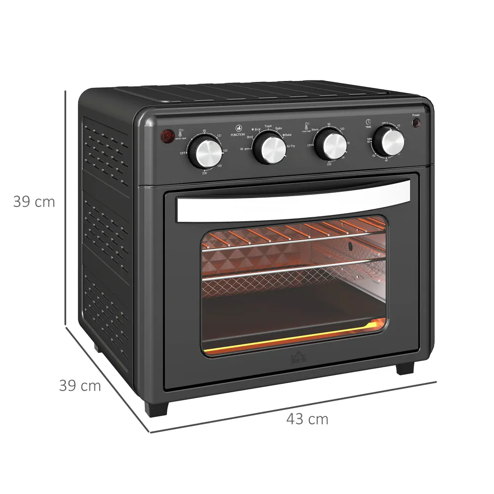 Miniovn, varmluftfrituregryde, 90-230° c, 7 programmer, tilbehør, onyx