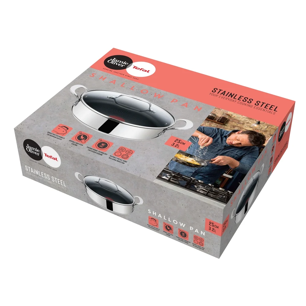 Tefal - Jamie Oliver Crucial SS sautergryde 25 cm 3,2 L med låg