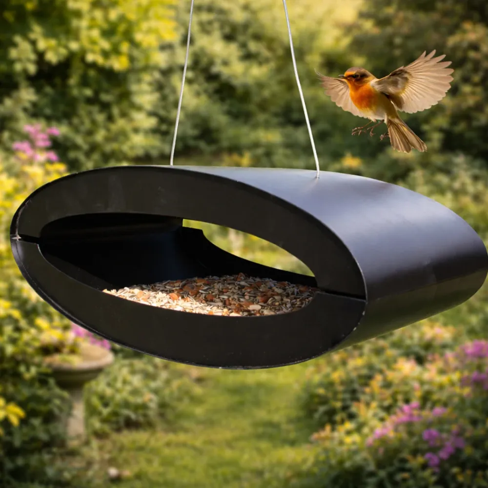 Foderbræt til Fugle – Stor Oval Foderplatform i Metal (40 cm)