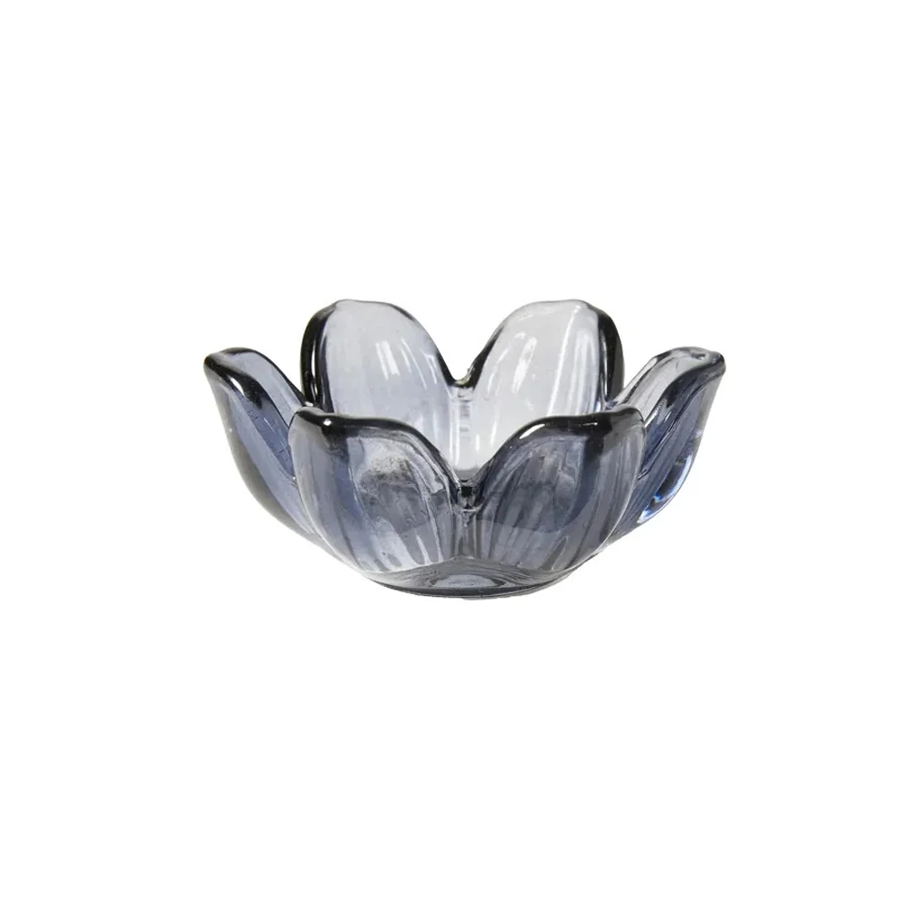 Speedtsberg Fyrfadsstage Blomst Blå Glas Ø8x4cm