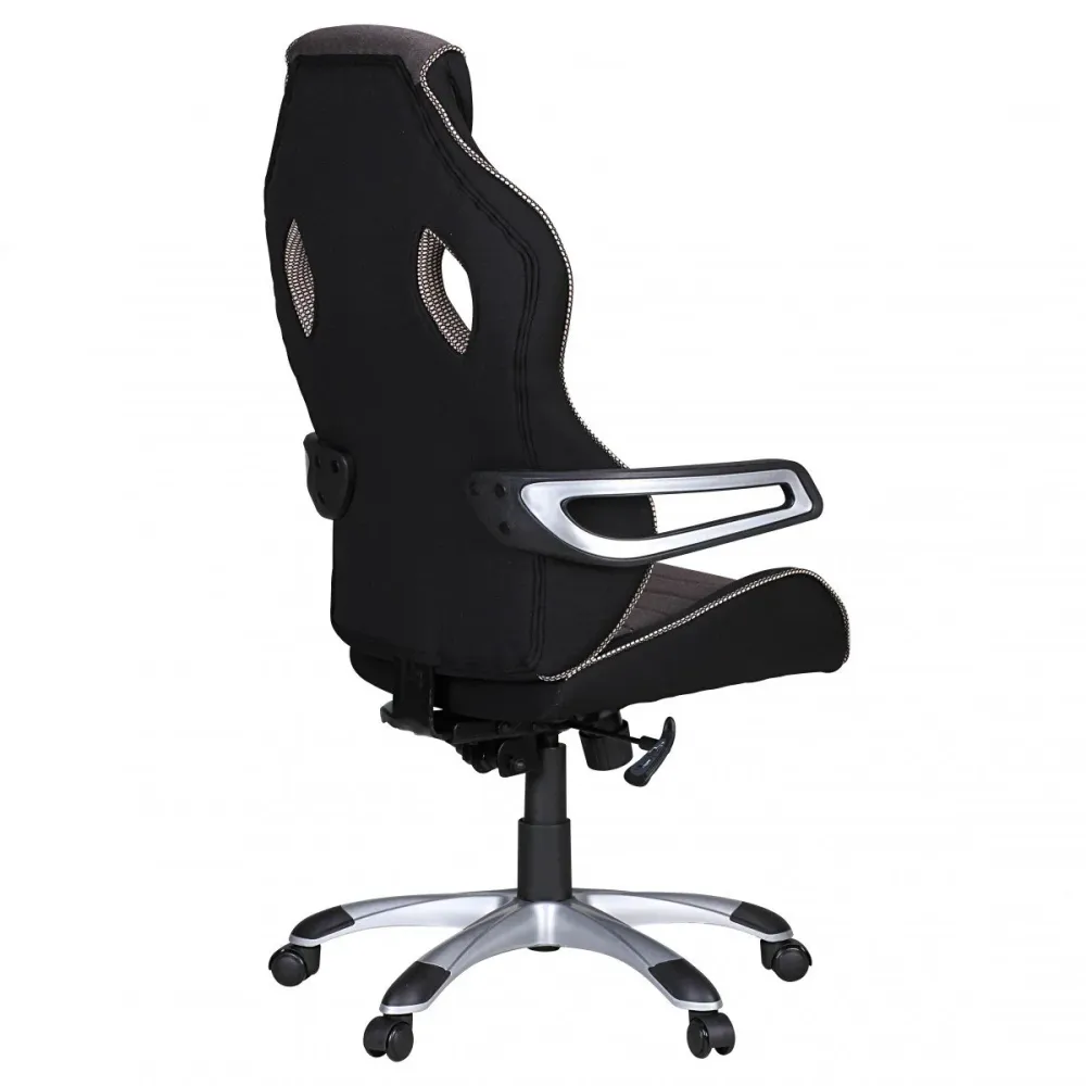 Amstyle Valentino Gamer Stol, Sølv/Sort/Grå