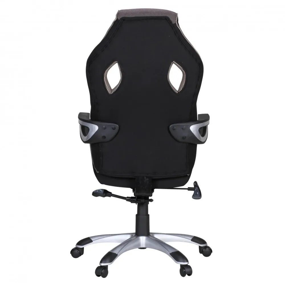 Amstyle Valentino Gamer Stol, Sølv/Sort/Grå