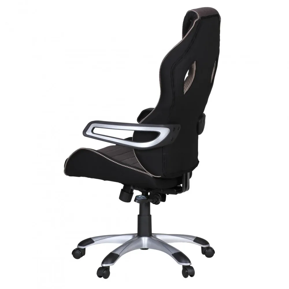 Amstyle Valentino Gamer Stol, Sølv/Sort/Grå
