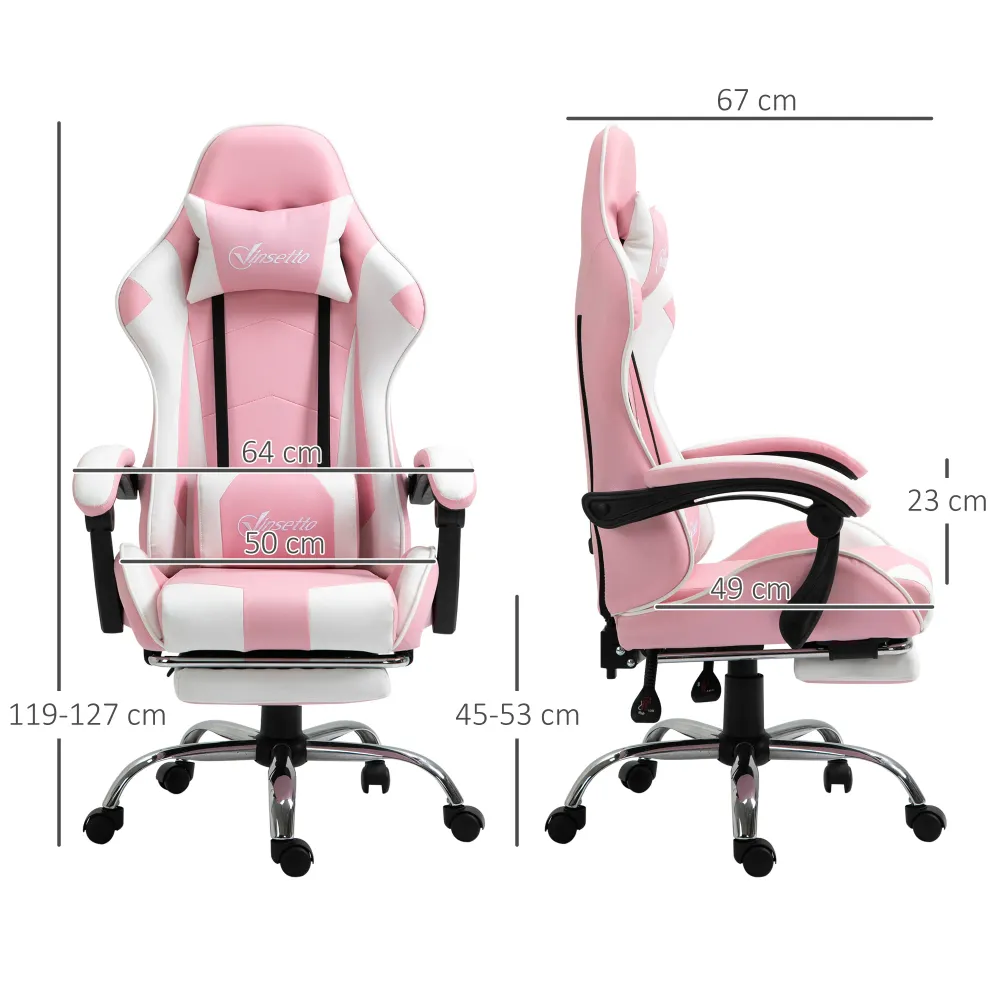 Gaming chair computerstol supportive kontorstol gamerstol med nakkestøtte lændehynde kontorstol højdejusterbar 360° drejel...