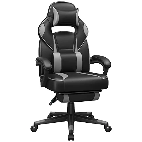 Gamingstol & Kontorstol m/ Fodstøtte & Nakkepude (Ergonomisk & Adaptable