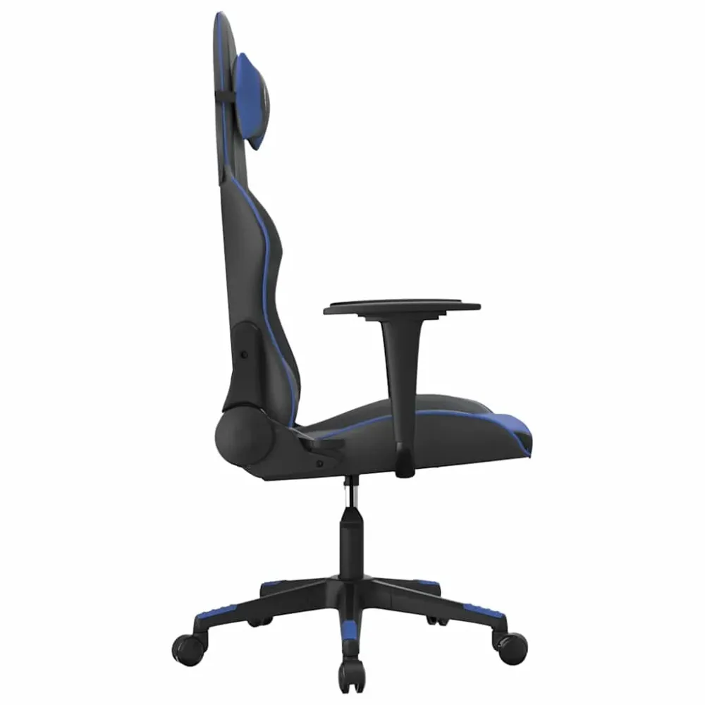 gamingstol m. massagefunktion kunstlæder charcoal og blå
