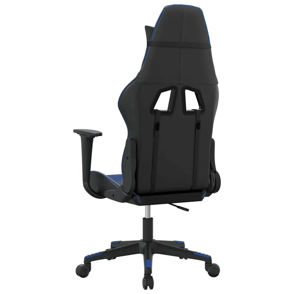 gamingstol m. massagefunktion kunstlæder charcoal og blå