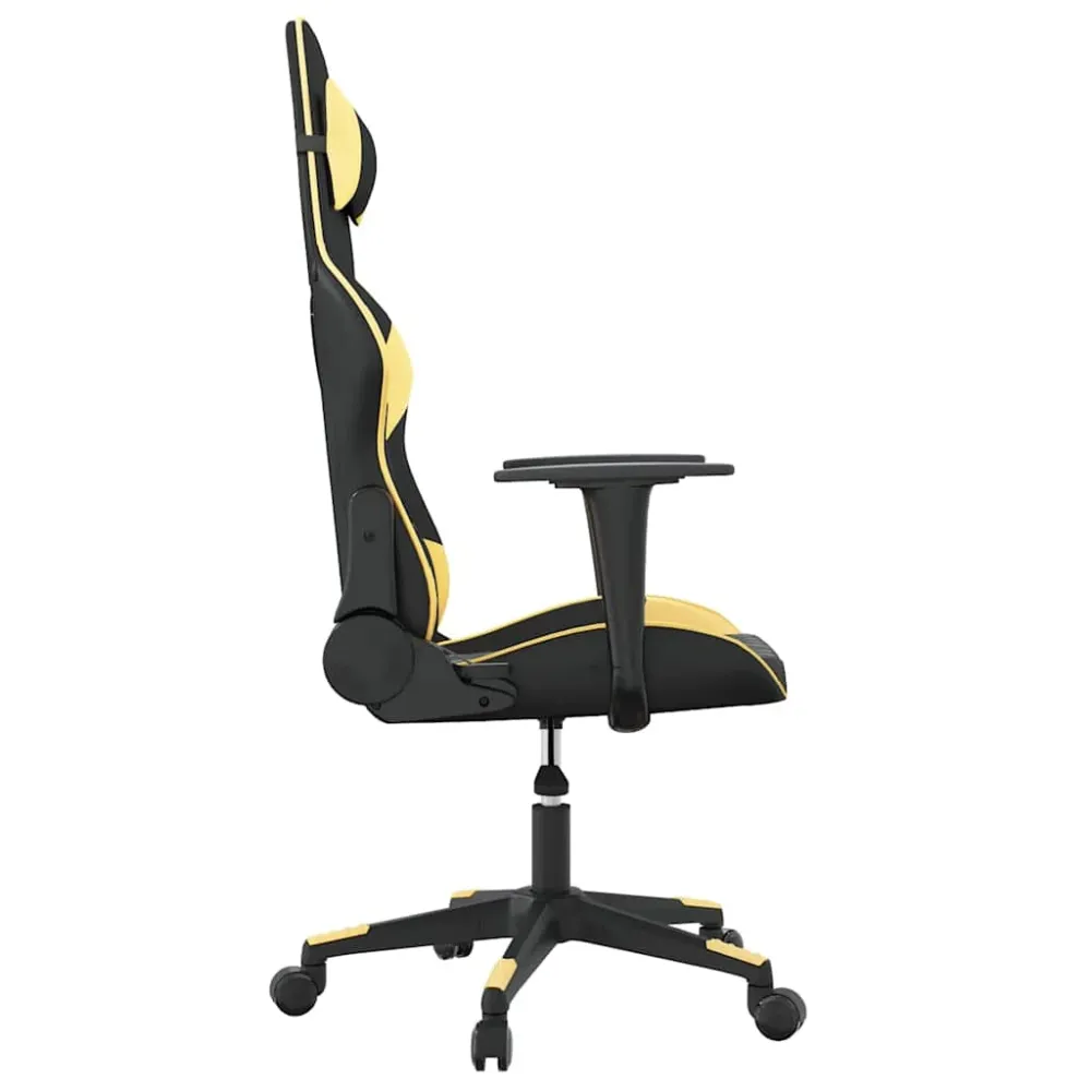 gamingstol m. massagefunktion kunstlæder charcoal guldfarvet