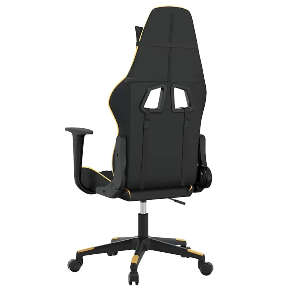 gamingstol m. massagefunktion kunstlæder charcoal guldfarvet