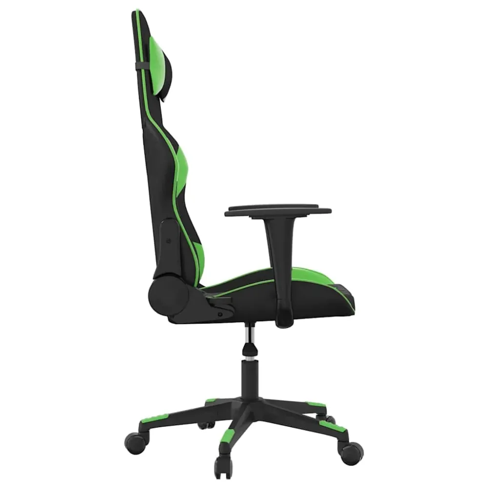 gamingstol m. massagefunktion kunstlæder onyx og grøn Adjustable Levelers