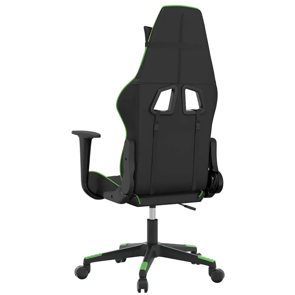 gamingstol m. massagefunktion kunstlæder onyx og grøn Adjustable Levelers