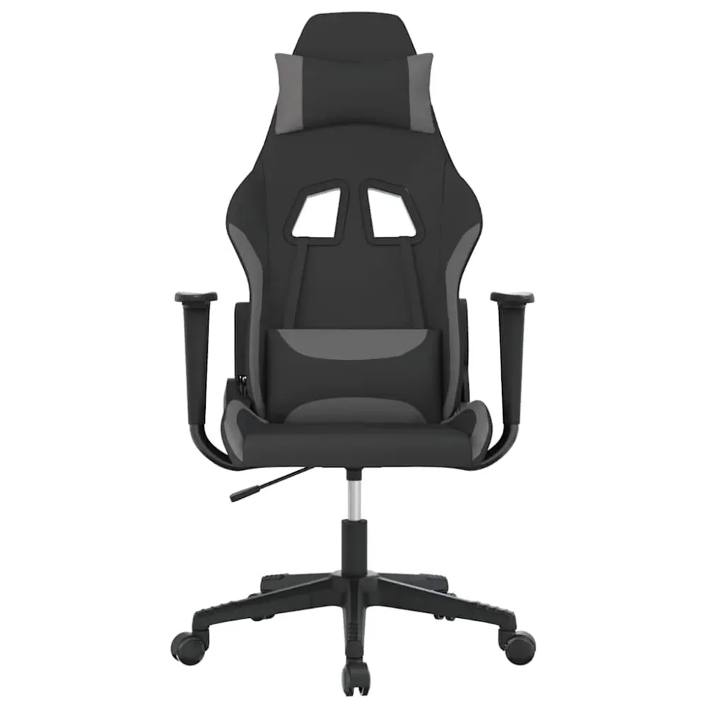 gamingstol med massagefunktion ebony og lysegrå